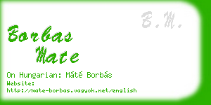 borbas mate business card
