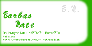 borbas mate business card